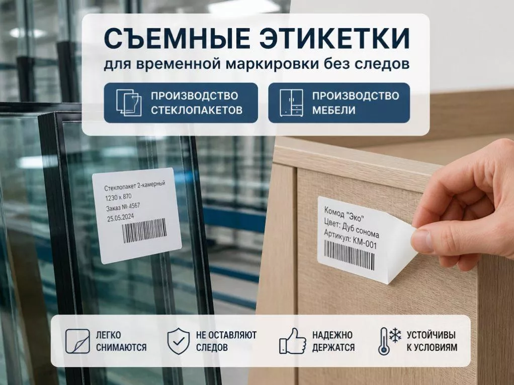 Съемные этикетки для временной маркировки без следов Съемные этикетки для временной маркировки без следов