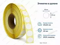Термоэтикетки 20x20 ЭКО круглые