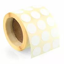 Термоэтикетки 15x15 ЭКО  форма круглая, в 3 ряда